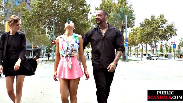 Cockhungry cutie riding in public