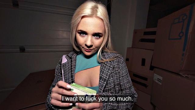 Public classy babe picked up for POV BJ before getting fucked