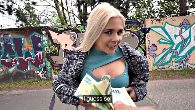 Public classy babe picked up for POV BJ before getting fucked