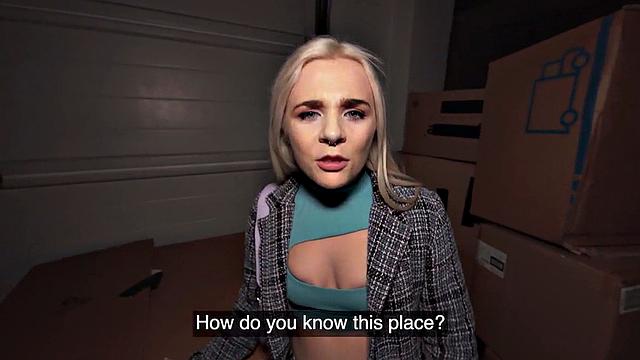 Public classy babe picked up for POV BJ before getting fucked