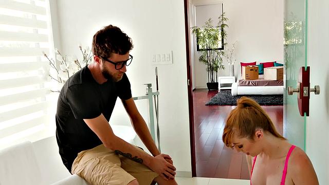 Busty Neighbor gets her tits and pussy fucked hard in a steamy outdoor shower