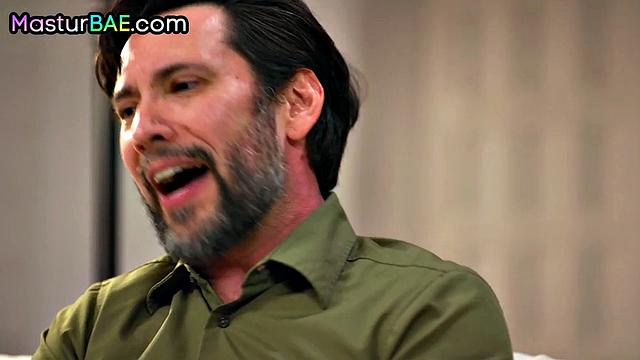 Busty redhead smashed by horny DILF