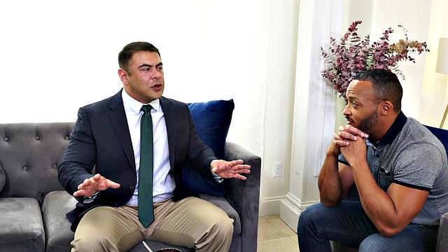 Mesmerized hunk fucks colleague on coffee break