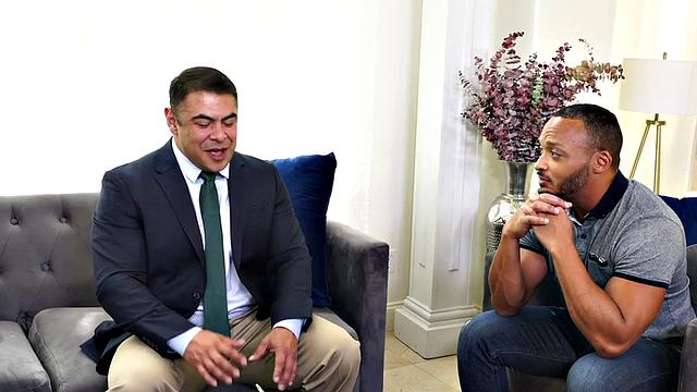 Mesmerized hunk fucks colleague on coffee break