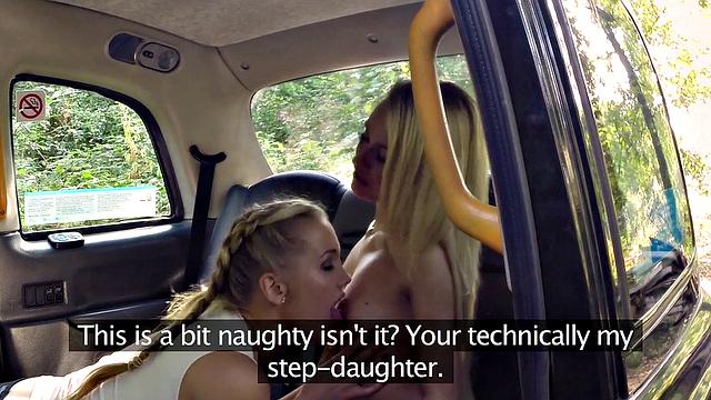 Eats pussy in taxi with a sexy fitness babe and her tattoos