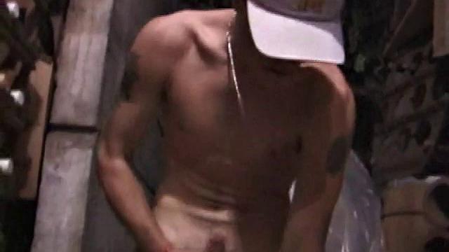 Straight skater boy Dakota is alone in a wine cellar, conveniently stocked with straight porn magazines. He unzips, pulls out his dick, and gets it stiff in no time.