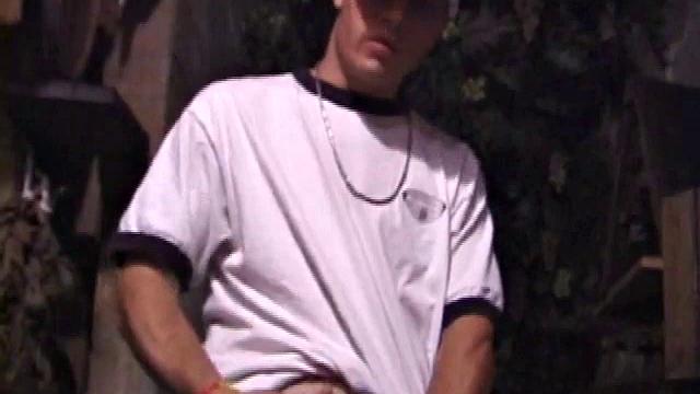 Straight skater boy Dakota is alone in a wine cellar, conveniently stocked with straight porn magazines. He unzips, pulls out his dick, and gets it stiff in no time.