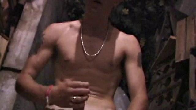 Straight skater boy Dakota is alone in a wine cellar, conveniently stocked with straight porn magazines. He unzips, pulls out his dick, and gets it stiff in no time.