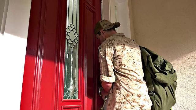 Step Son Comforts Blonde Stepmom With His Cock After His Dad Leaves Her