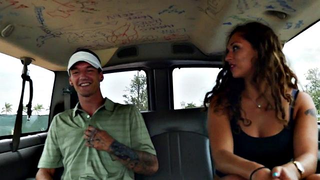 Straight amateur picked up to fuck bottom in van