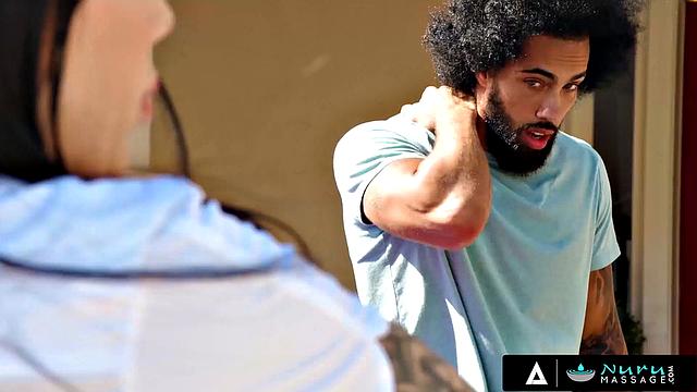 NURU MASSAGE - Wild Outdoor Fuck With Busty Tattooed Lacey Jayne