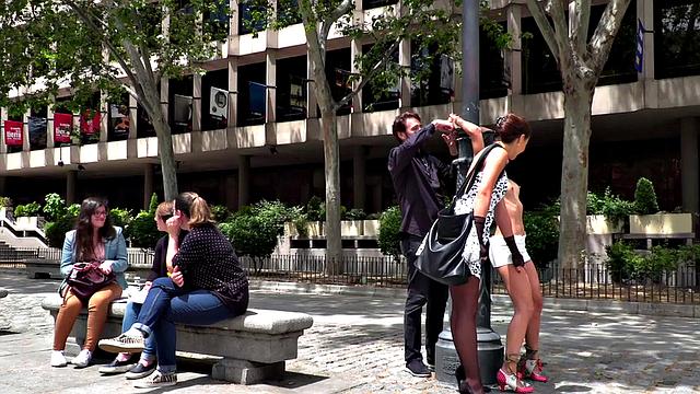 Submissive euro humiliated in front of voyeurs