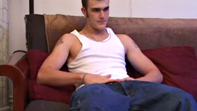 After getting naked, Christian Wilde lube up his huge cock and starts jerking off. He fingers his asshole, for some added stimulation, as he strokes, and in no time his warm cum erupts onto his chest.