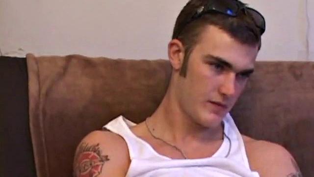 After getting naked, Christian Wilde lube up his huge cock and starts jerking off. He fingers his asshole, for some added stimulation, as he strokes, and in no time his warm cum erupts onto his chest.