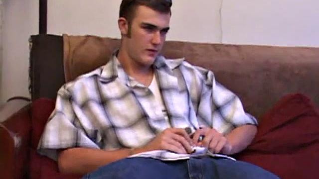 After getting naked, Christian Wilde lube up his huge cock and starts jerking off. He fingers his asshole, for some added stimulation, as he strokes, and in no time his warm cum erupts onto his chest.