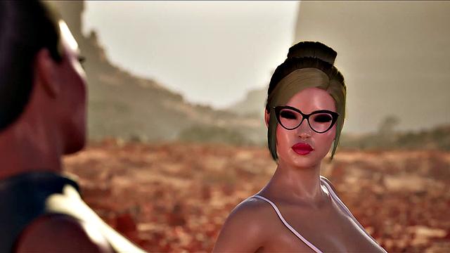 Futa3dX - Brunette And Blonde Babes Stranded In The Desert Fucking Hard