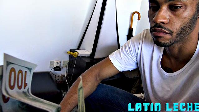 Straight latin stud strips, sucks cock for cash, gets fucked hard and swallows every drop