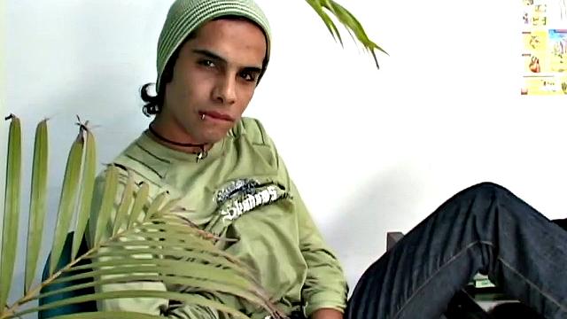 Lorenzo is a skinny and smooth Latin bad boy with a big fat cock. He slowly strips out of his clothes and is already sporting a boner before the underwear slips off.