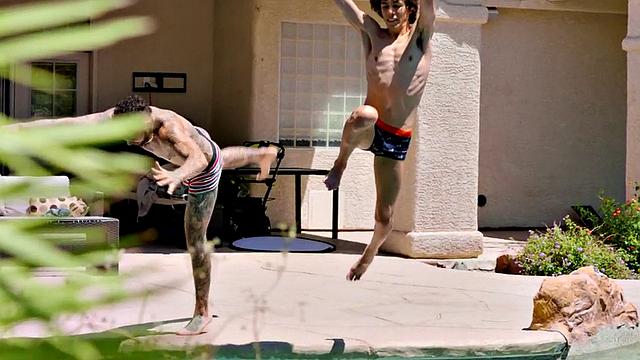 Twink dude fucked in doggystyle by perverted stud