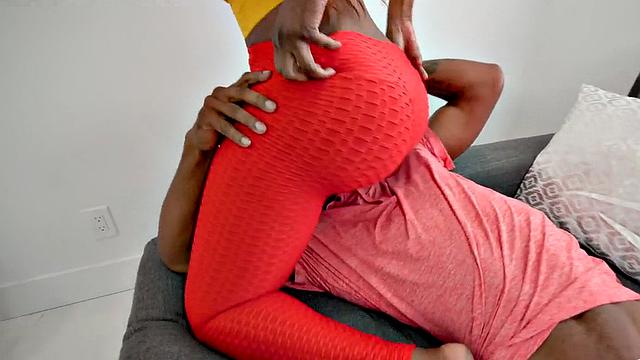 Black busty babe smashed by black cock in wet pussy