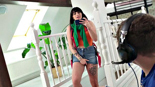 Hostel babe banged anally by roommate