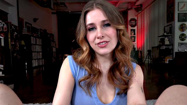 HJ babe stroking and kissing oiled cock while dirty talking