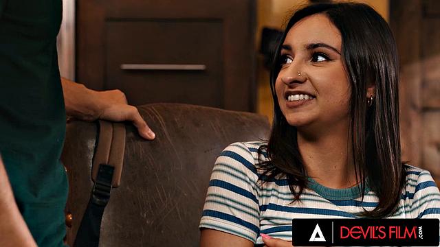 DEVILS FILM - Hailey Rose Discovers Her BF's Porn Folder And Gets Caught Mid-Masturbation