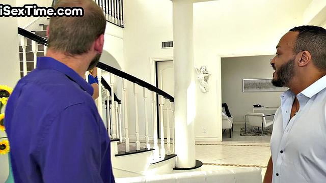 Inked babe IR doggystyled in 3some while sucking cock