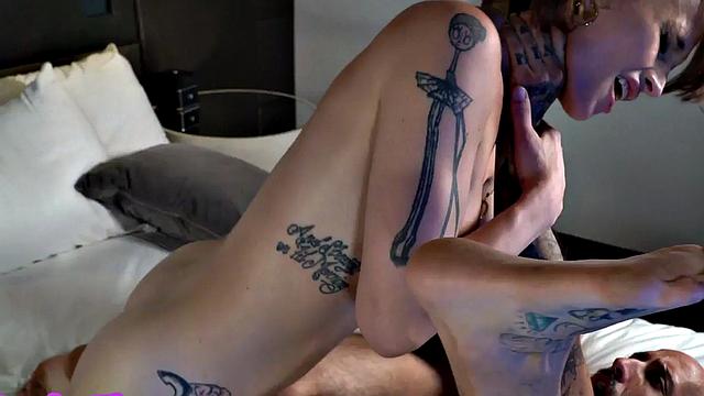 Cockriding man with pussy spoils TS MILF with rubbing