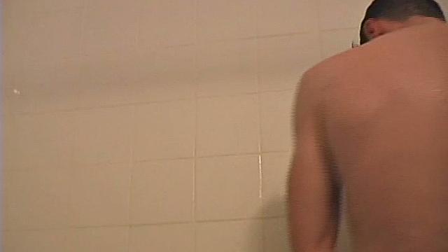 We open with 19 year old Justin Slater in the shower, lathering up his body. He moves into the bedroom to stroke that big 9 inches of meat.