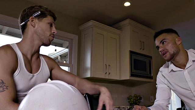 A inked stud shoot his load inside his new pet as he gets bred hard