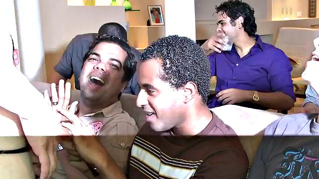 Real gays enjoy public cocksucking at strip party