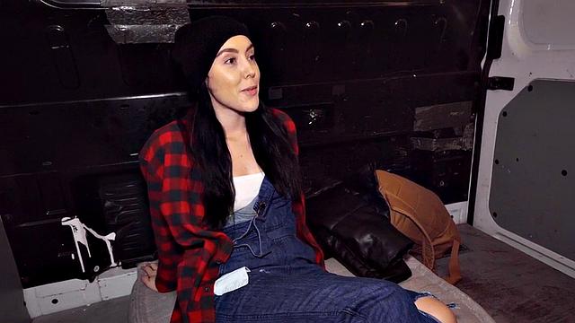 Picked up babe fucked by fake in public van outdoor