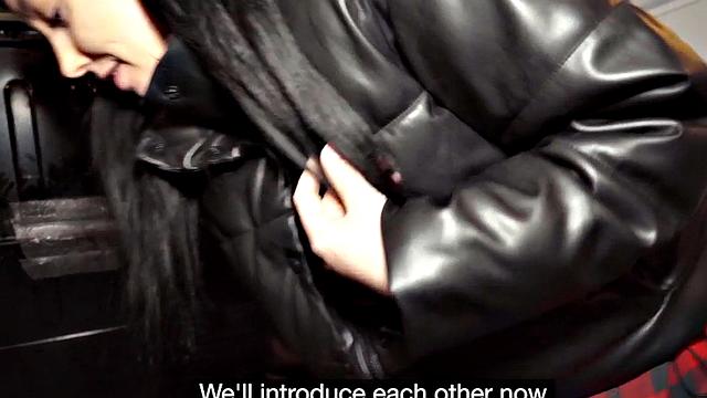 Picked up babe fucked by fake in public van outdoor