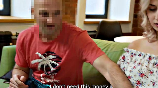 HUNT4K. For cash lucky guy gets to fuck blonde in front of her BF