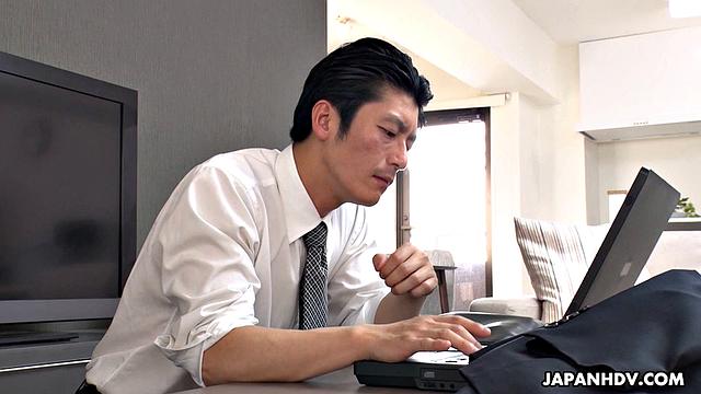 Cheating wife iyuki Ojima fucked by the IT guy