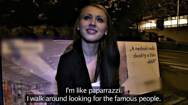 Fame Hungry Brunette Spreads Her Legs For Stranger's Cock