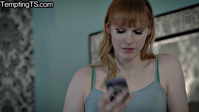 Ginger TS babe ravaged by her lover