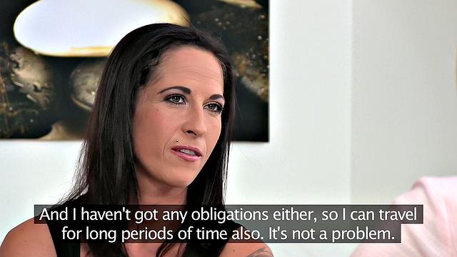 Agent's couch: First-time lesbian pussy licking with a slim blonde and a pierced tattooed babe