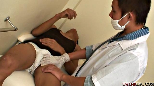 Skinny asian twink patient sucking cock