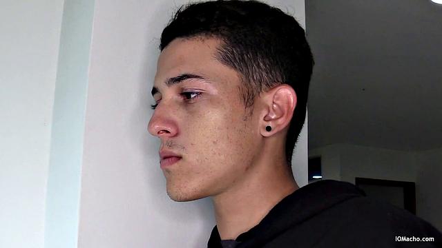 Ruben Dario whips his cock out and starts playing before stripping naked. Once the skinny Latino gets hard, he starts jerking off. A long stroke show follows as he edges himself.