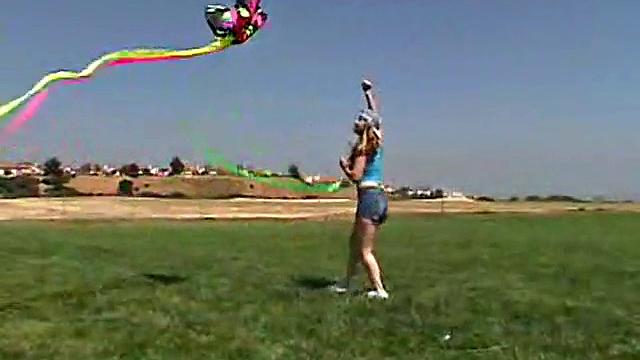 Cute April Outdoors Sucking A Popsicle