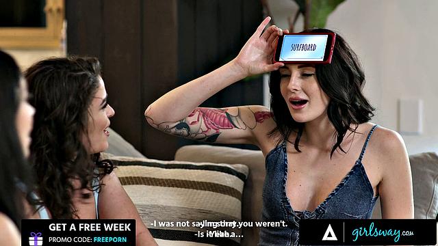 GIRLSWAY - Victoria Voxxx & Charlotte Sins Share Ana Foxxx & Mona Azar During Game Night