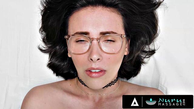 NURU MASSAGE - Busty MILF Elizabeth Skylars Rides Stepson's Cock In Steamy Massage Fuck