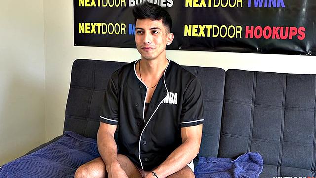 Athletic solo jock with handsome body wanks on casting