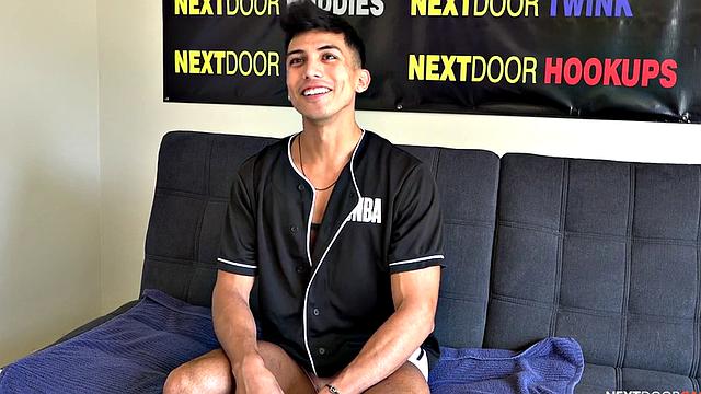 Athletic solo jock with handsome body wanks on casting