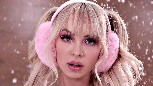 Blonde Snowbunny Cherry of the Month Lilly Bell Fucks Herself With A Dildo and Plays with Tits