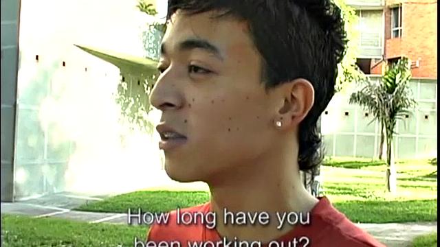 After meeting outdoors, these two young Latinos hit the bed ready for action. The two kiss, as their clothes hit the floor and it isn't long before they are getting a taste of each other.