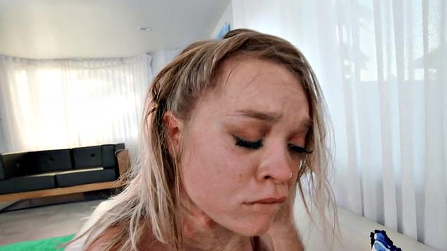 Nympho pounded while toying wet pussy by BF