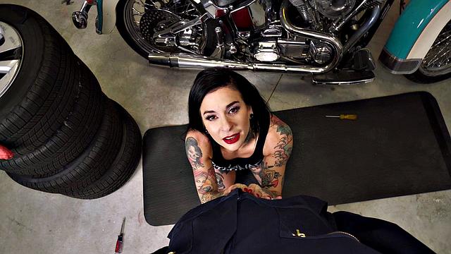 Squirting Biker Fucks The Mechanic